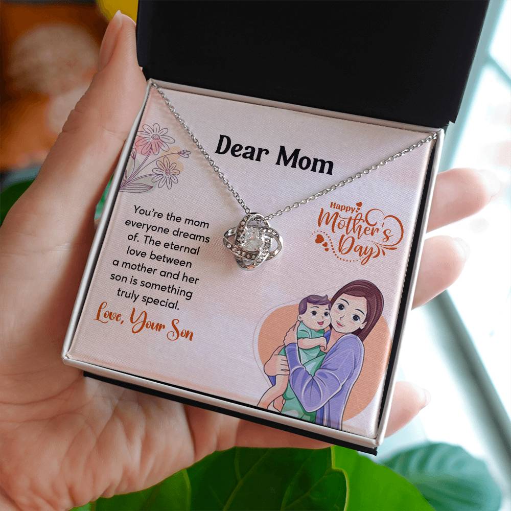 Dear Mom, Heartfelt Necklace For Love Loving Jewelry For Mother's Day Sentimental Necklace For Connection Loving Pendant For A Mother-son Bond Special Pendant Special Necklace Thoughtful Necklace For Love