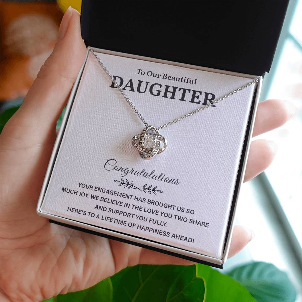 To Our Beautiful Daughter Engagement Necklace Gift Dad Sentimental Gift For Daughter’s Engagement Jewelry Gift For Daughter’s Engagement Daughter’s Special Day Necklace Meaningful Engagement Gift For Daughter Engagement Jewelry For Daughter