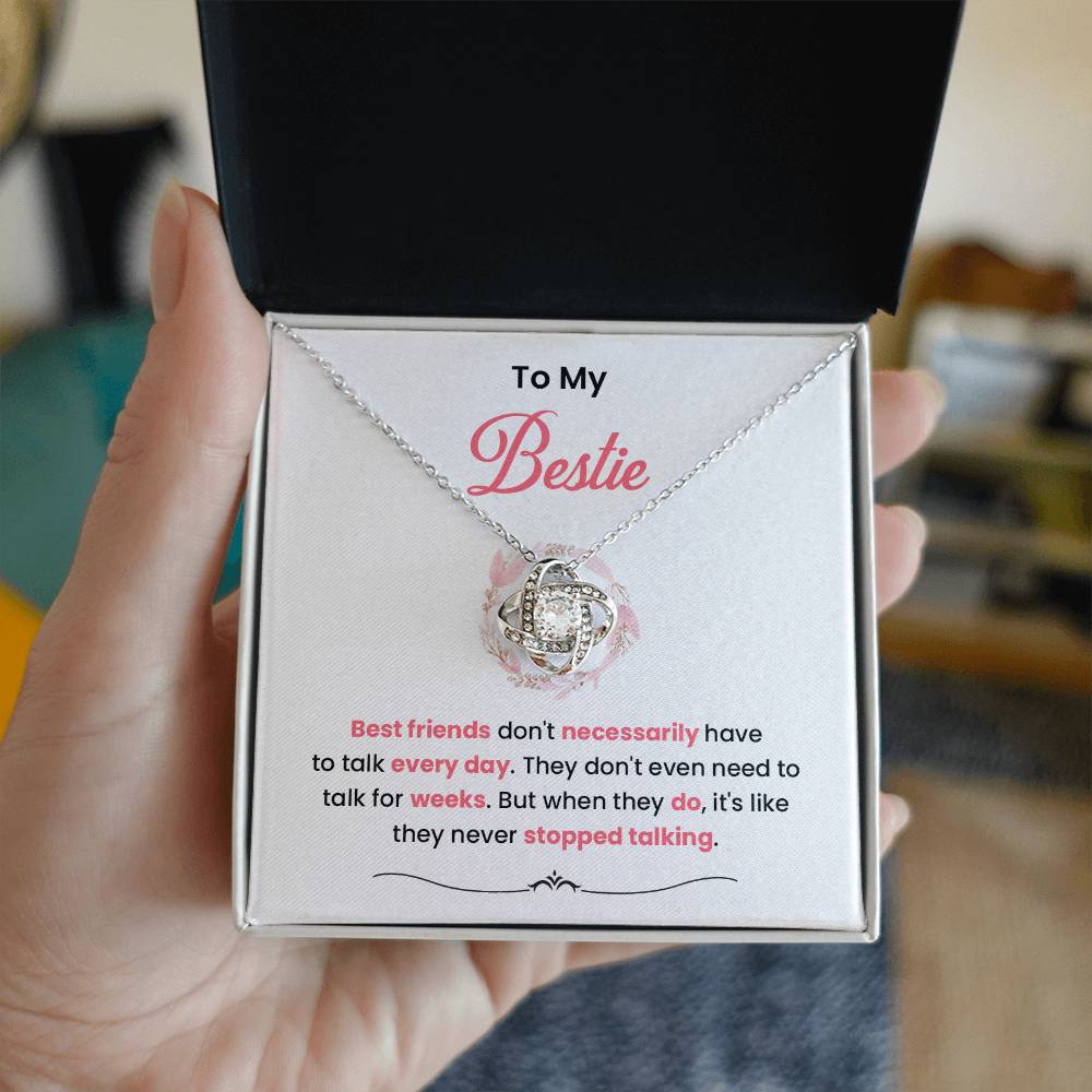 Bestie Necklace Gift with Strong Bond Message Card