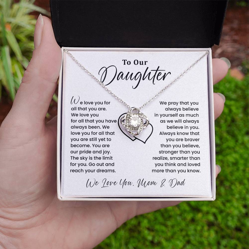 To Our Daughter Heartfelt Jewelry For Daughter Gift From Your Mom And Dad Proud Parent Gift Caring Gift For Daughter Supportive Necklace For Daughter Believe In Yourself Jewelry Daughter's Dreams Jewelry Unique Gift For Daughter Special Bond Necklace