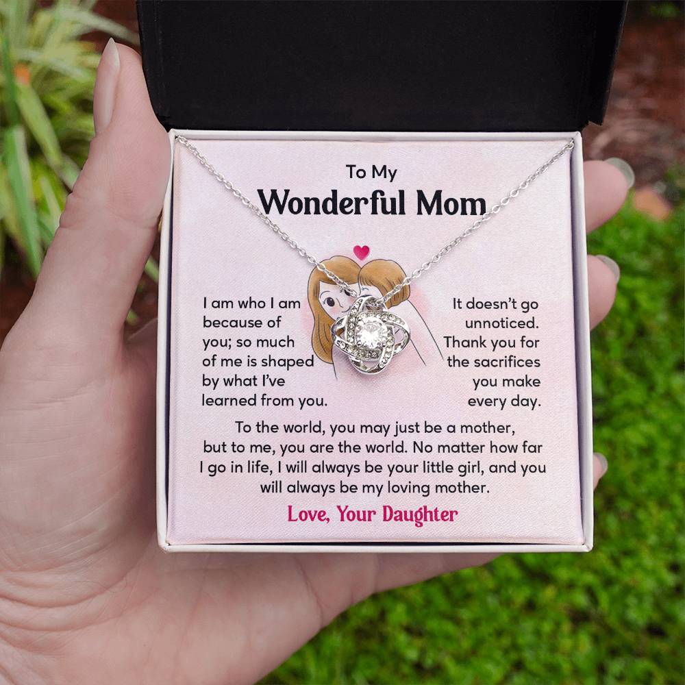 To My Wonderful Mom, Wonderful Mom Pendant Heartfelt Necklace For Her Thank You Gift For Sacrifice Sentimental Necklace For Love Loving Pendant Sentimental Pendant Appreciation Necklace For Her Special Pendant For A Mother Love Loving Pendant For Support