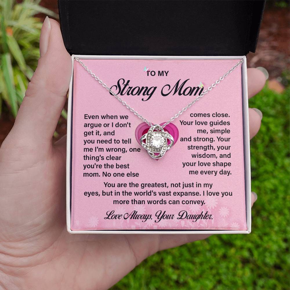 Strong Mom Necklace Gift from Daughter with Love