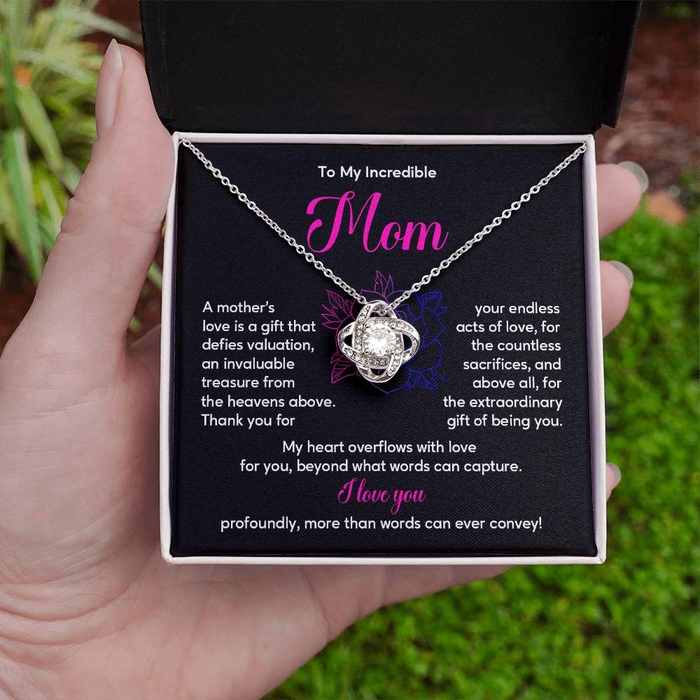 Incredible Mom Necklace Gift with Message Card