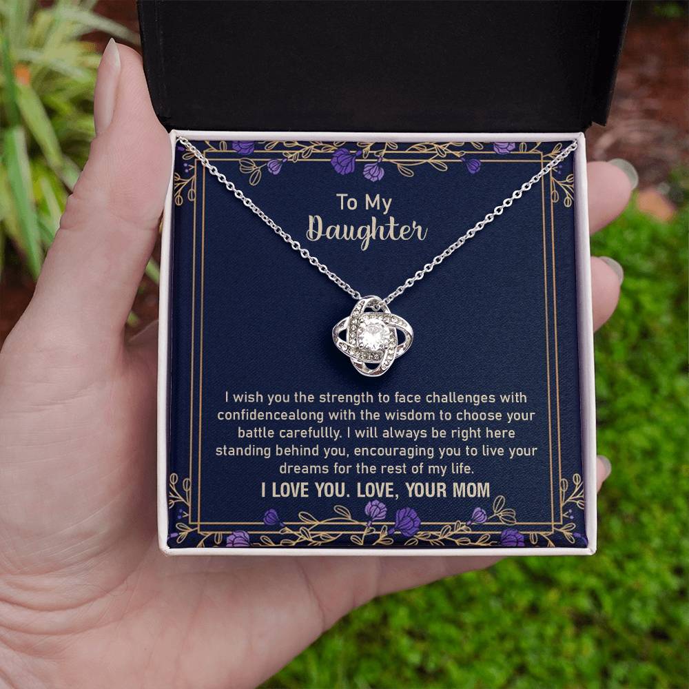 Daughter Necklace Gift from Mom – with Encouragement Message Card