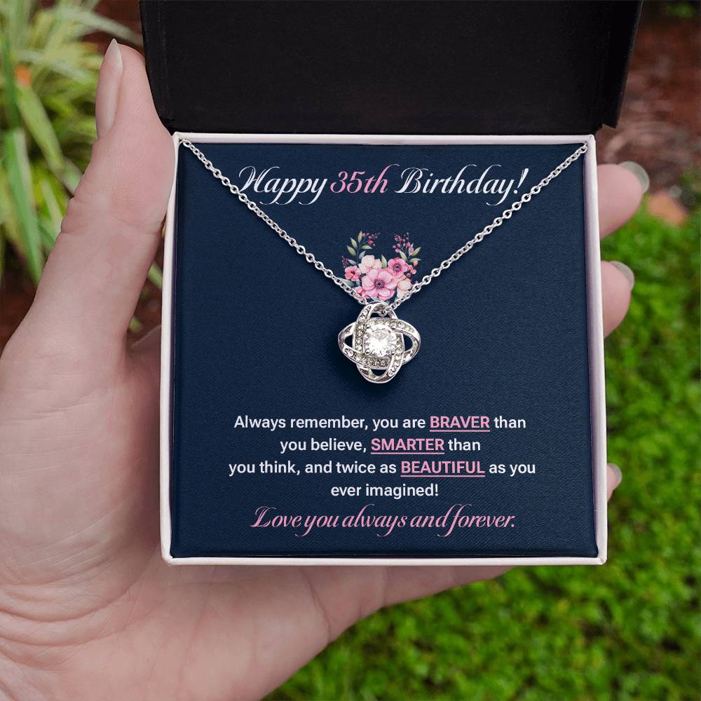 35th Birthday Gift for Her – Meaningful Necklace with Gift Message