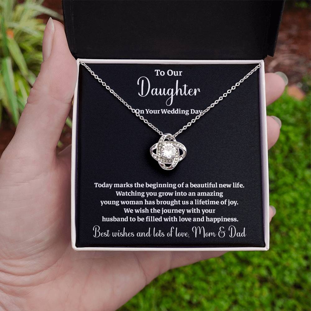 To Our Daughter On Your Wedding Day Heartfelt Wishes For A Beautiful New Life Gift From Your Mom And Dad Wedding Day Gift For Daughter New Life Celebration Jewelry Mother And Father Wedding Message Daughter's Wedding Day Jewelry Joyful Wedding Day Gift