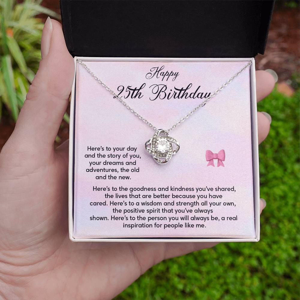 25th Birthday Gift for Her – Elegant Necklace with Heartfelt Note