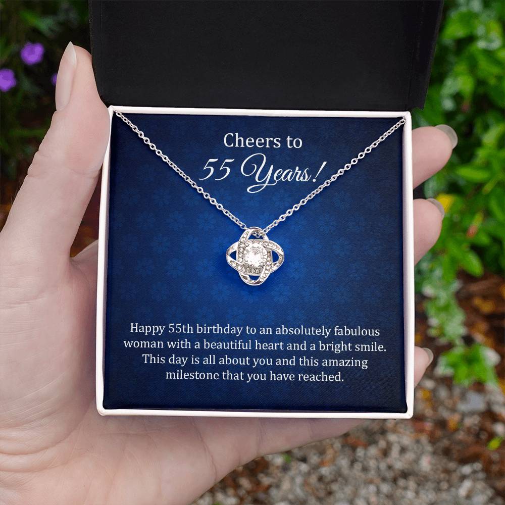 55th Birthday Necklace Gift with Heartfelt Message Card