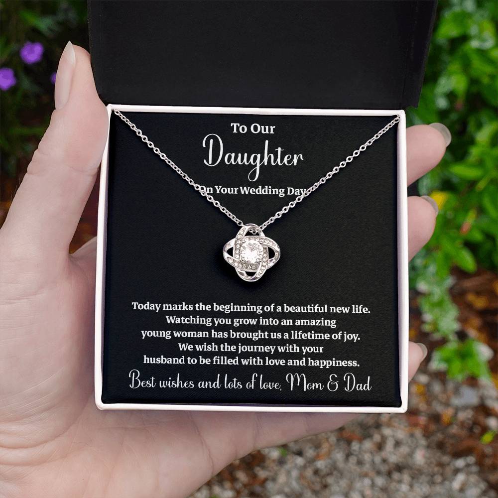 To Our Daughter On Your Wedding Day Heartfelt Wishes For A Beautiful New Life Gift From Your Mom And Dad Wedding Day Gift For Daughter New Life Celebration Jewelry Mother And Father Wedding Message Daughter's Wedding Day Jewelry Joyful Wedding Day Gift