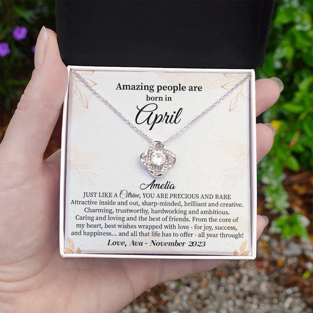 April Birthday Gift for Her – Elegant Necklace with Card