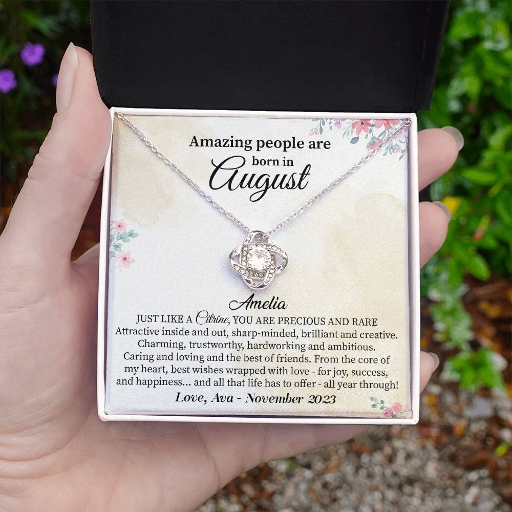 August Birthday Necklace Gift for Her – Floral Gift Box Jewelry