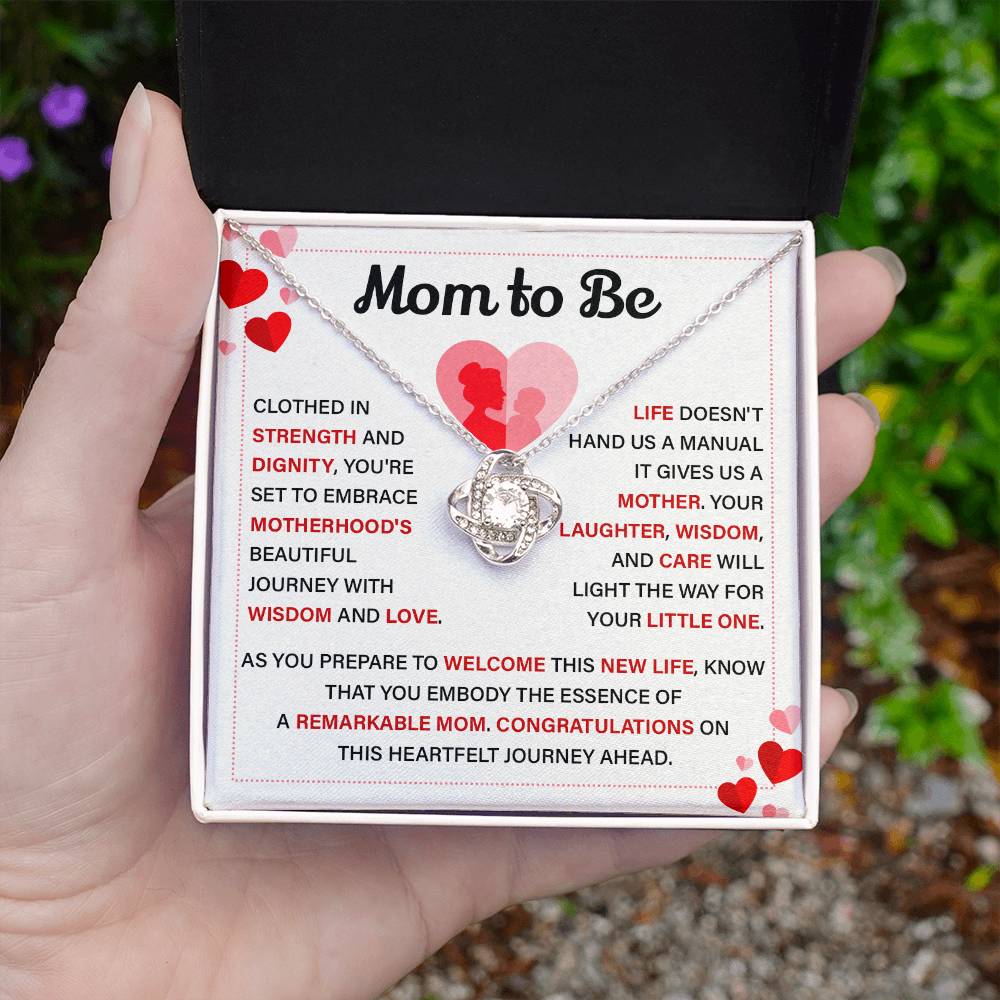 Mom to Be Necklace Gift with Heartfelt Card
