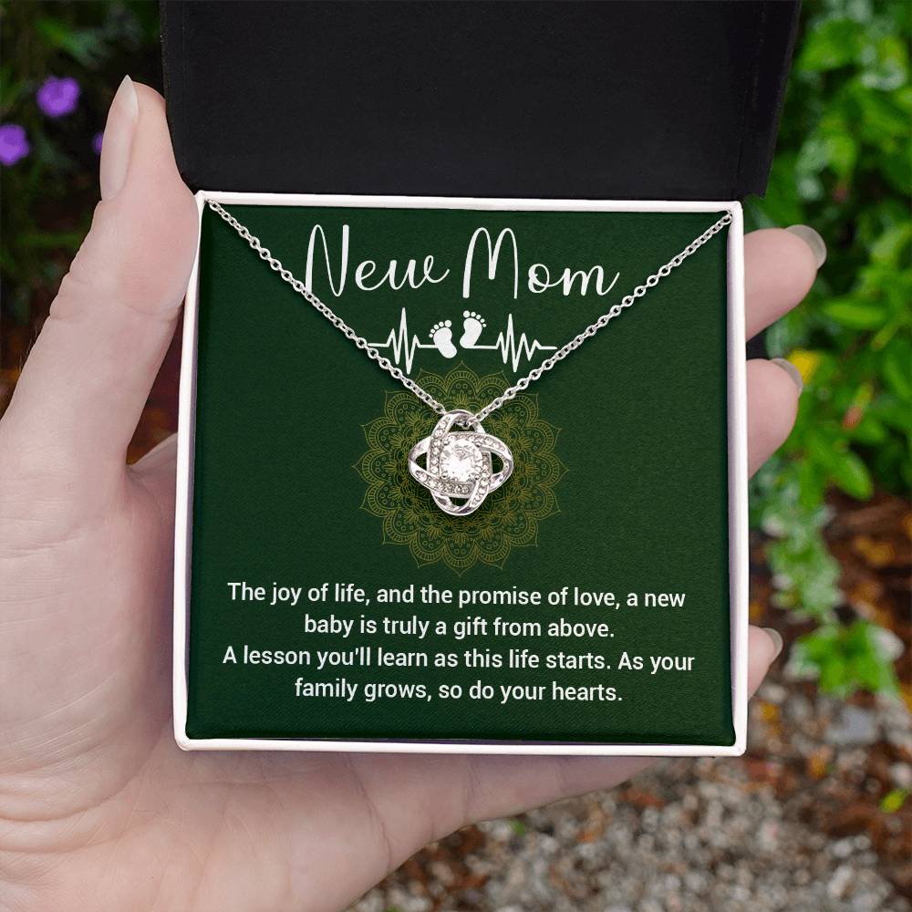 New Mom Gift Necklace – First Time Mom Jewelry with Card
