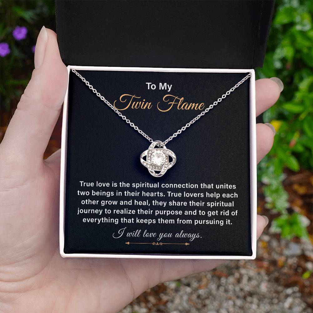 Twin Flame Necklace Gift for Soulmate With Message Card