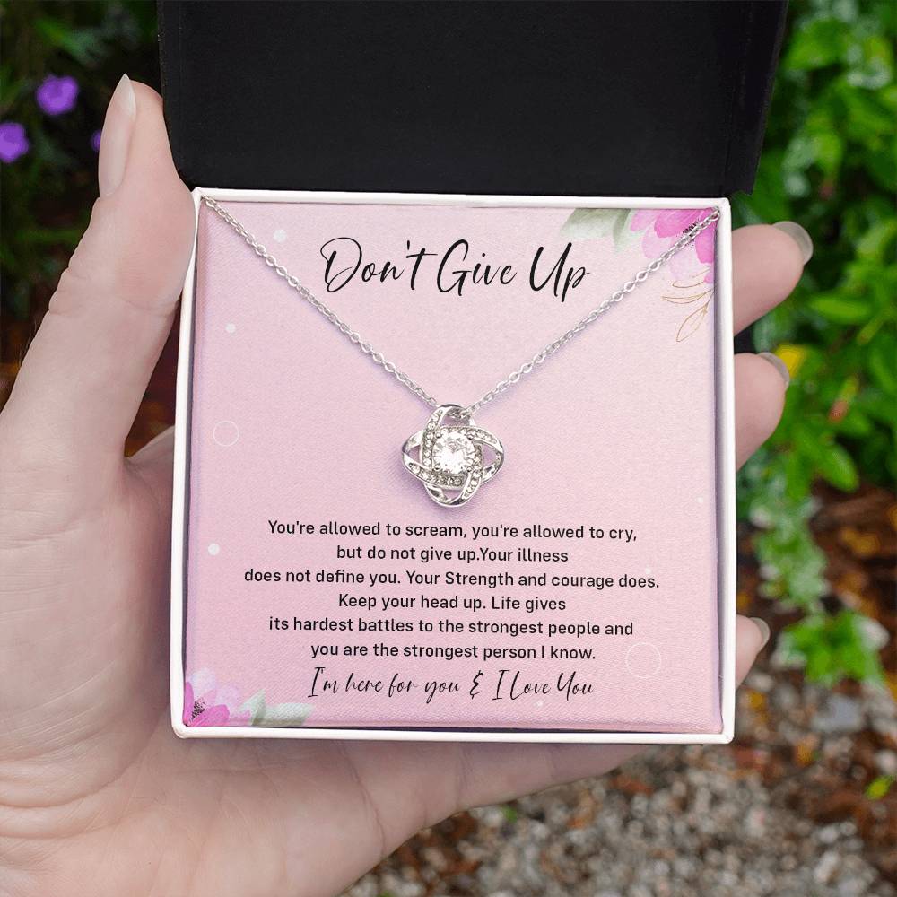 Don't Give Up Strength And Courage Necklace Don't Give Up Necklace Supportive Gift For Fighter You Are Strong Necklace Life's Battles Necklace Emotional Connection Necklace Love And Support Necklace Motivational Jewelry Breast Cancer Necklace For Soulmate