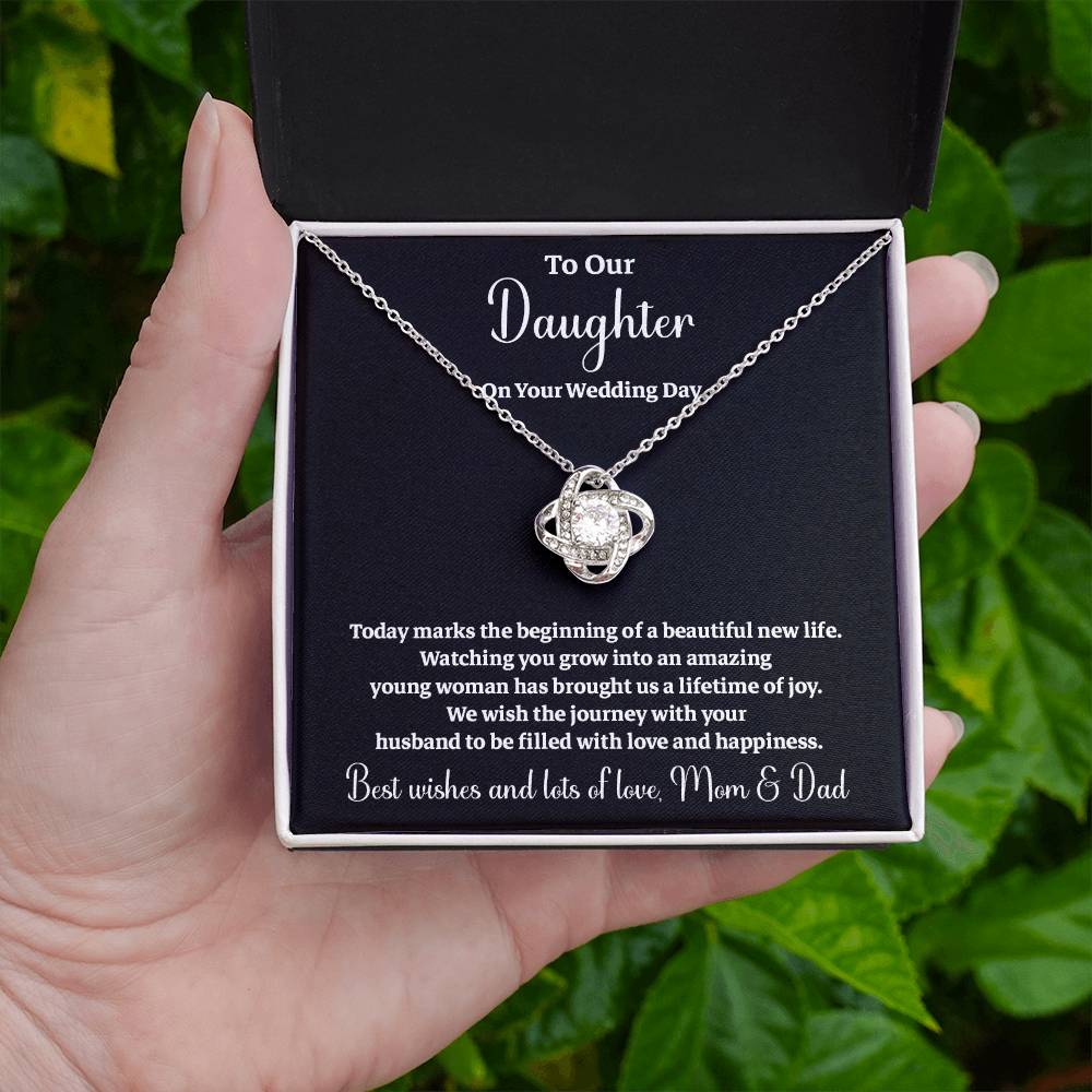 To Our Daughter On Your Wedding Day Heartfelt Wishes For A Beautiful New Life Gift From Your Mom And Dad Wedding Day Gift For Daughter New Life Celebration Jewelry Mother And Father Wedding Message Daughter's Wedding Day Jewelry Joyful Wedding Day Gift