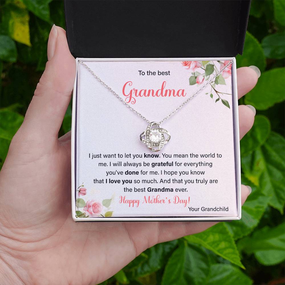 To The Best Grandma Grandmother Appreciation Necklace Love From Grandchild Gift Happy Mother’s Day For Her Sentimental Grandma Necklace Heartfelt Message For Old Lady Thank You Gift Gift For Special Person