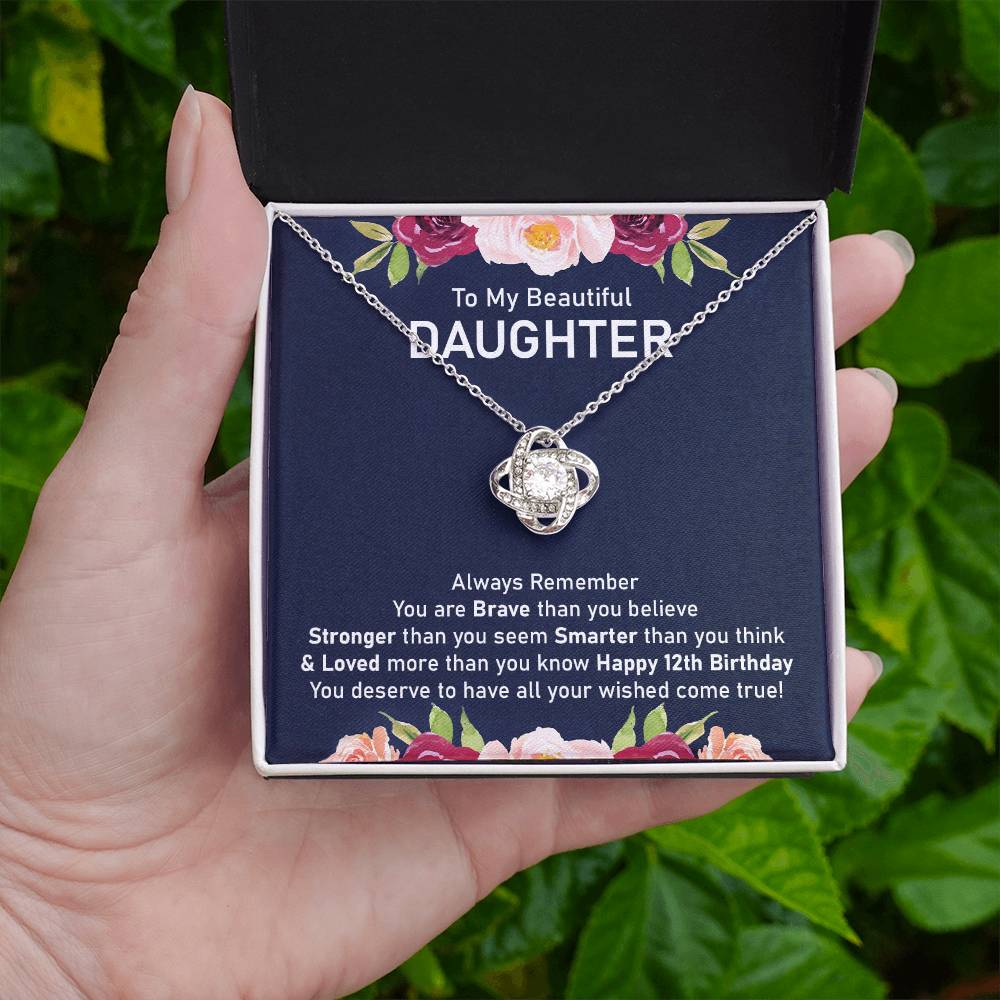 12th Birthday Necklace Gift for Daughter
