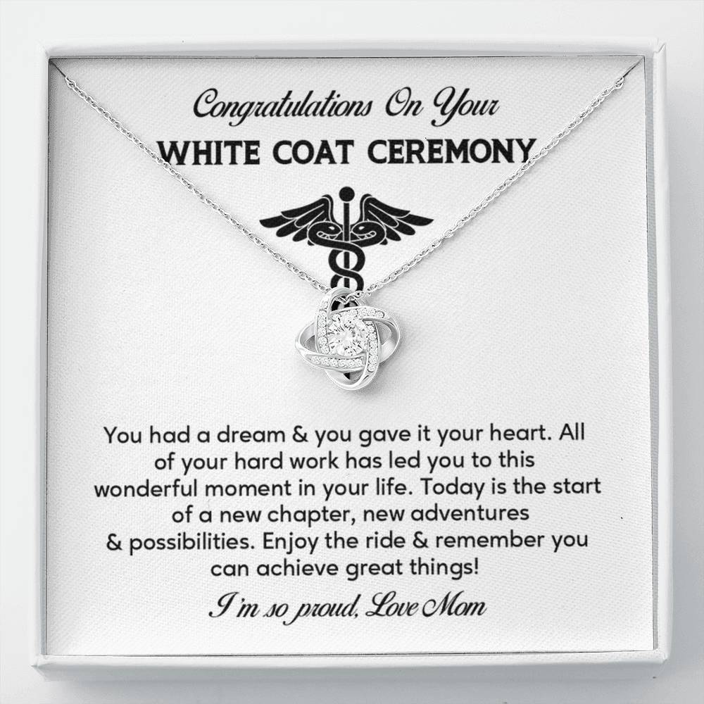 Congratulations On Your White Coat Ceremony Necklace White Coat Ceremony Necklace Gift Congratulations White Coat Ceremony Jewelry White Coat Graduation Necklace Gift New Adventures Necklace Gift  Proud Of You Mom Gift Necklace