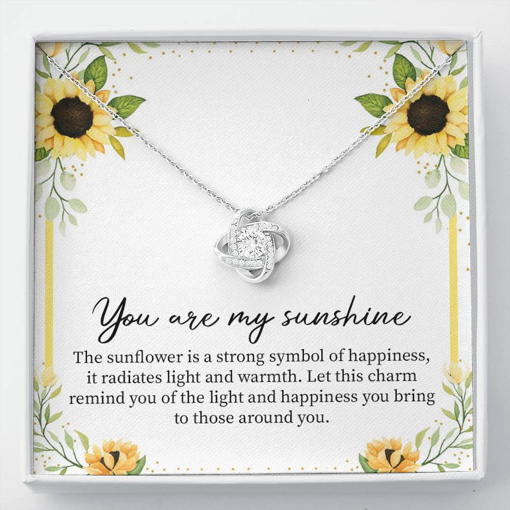 You Are My Sunshine Necklace with Sunflower Message