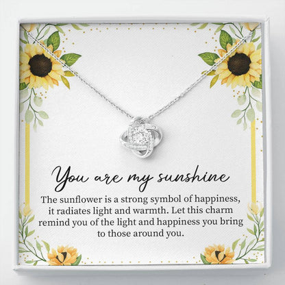 You Are My Sunshine Necklace with Sunflower Message