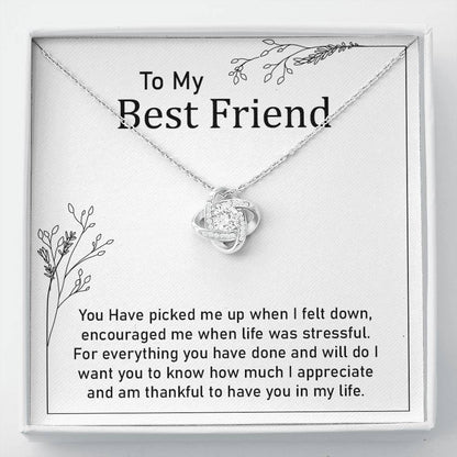 Best Friend Necklace Gift with Thank You Note