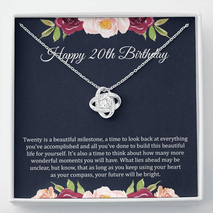20th Birthday Gift for Her with Floral Message Card