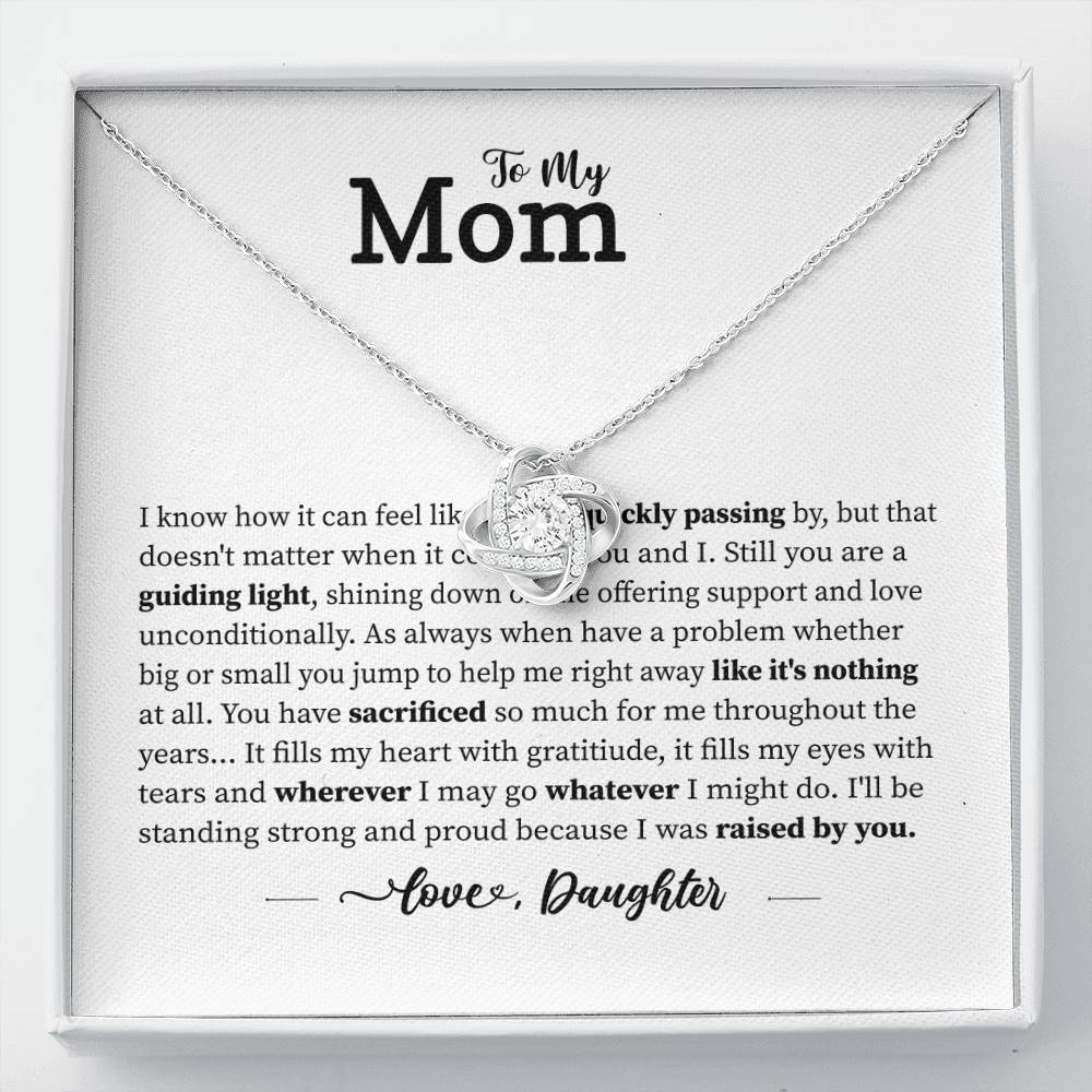 Daughter to Mom Necklace with Sentimental Message