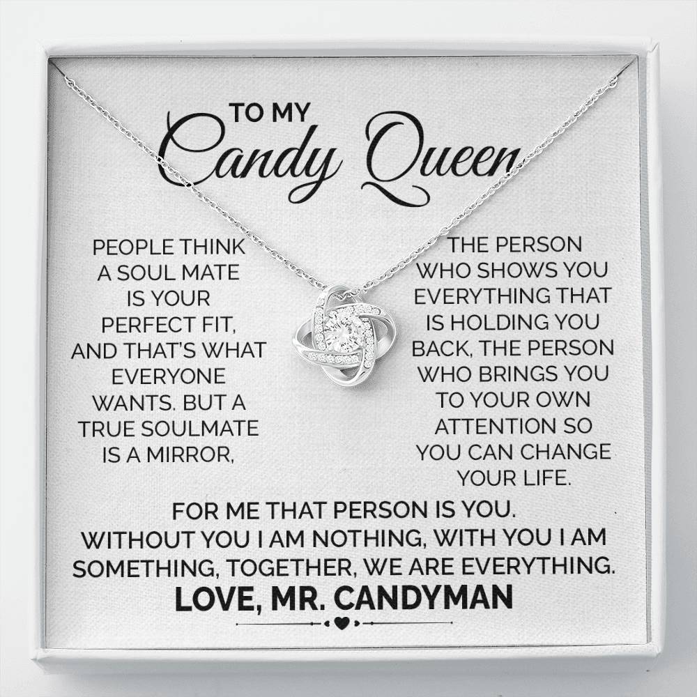 Soulmate Necklace for Candy Queen Wife With Message Card