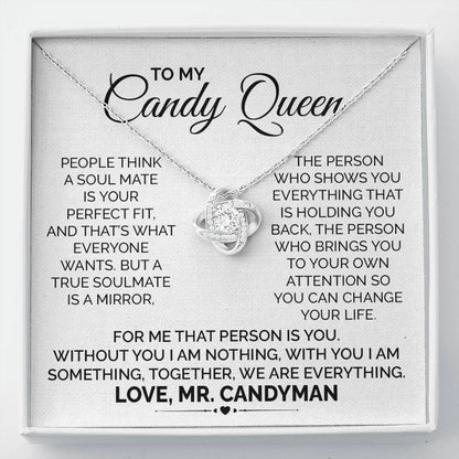Soulmate Necklace for Candy Queen Wife With Message Card