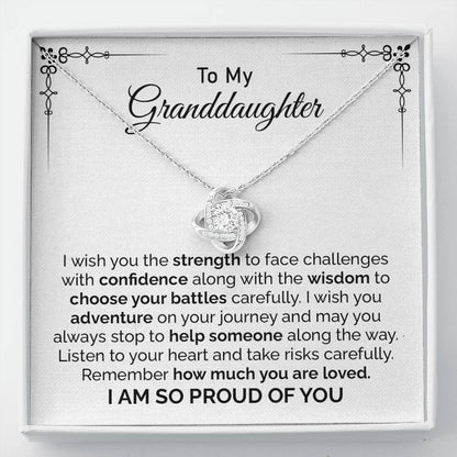 Granddaughter Necklace Gift with Proud Message Card