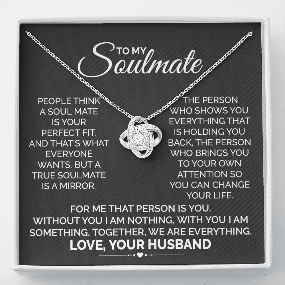 Soulmate Necklace Gift For Wife With Love Message Card