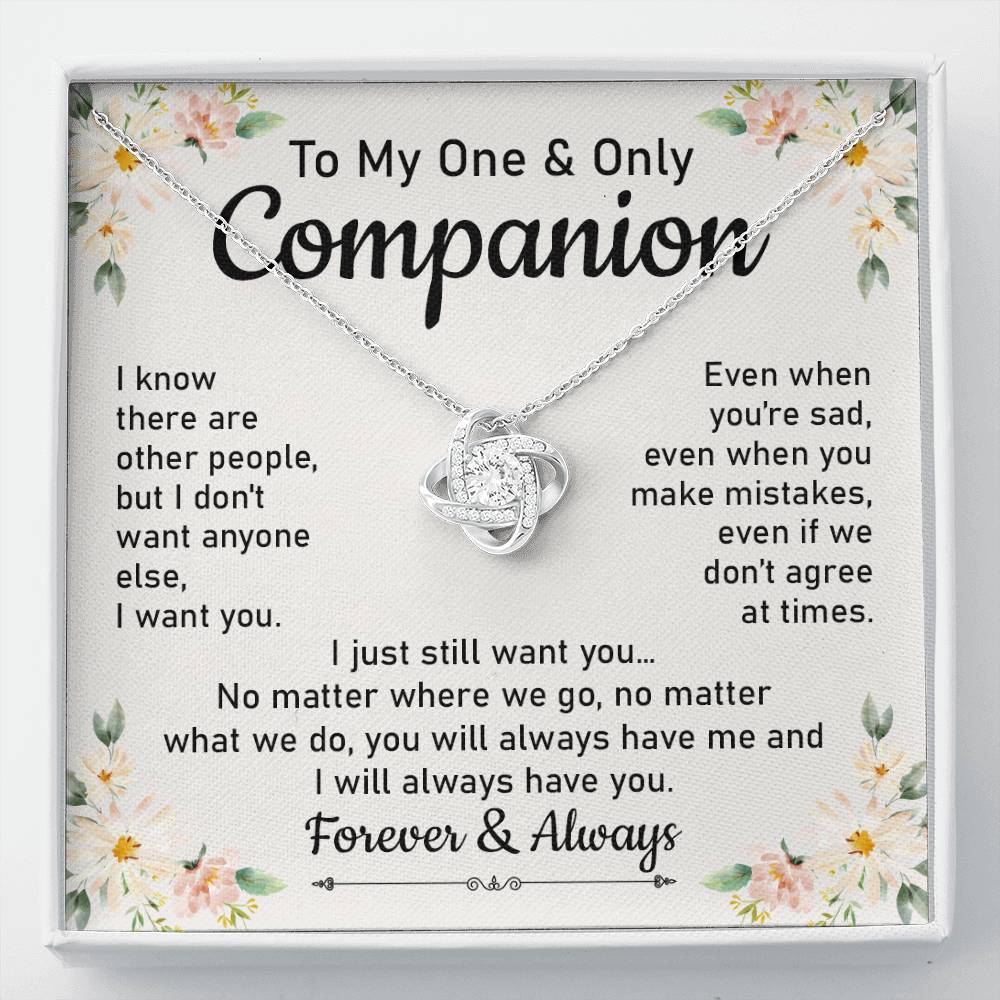 Companion Necklace for One and Only Love With Message Card