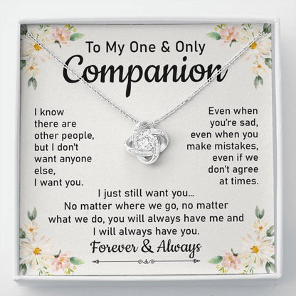 Companion Necklace for One and Only Love With Message Card