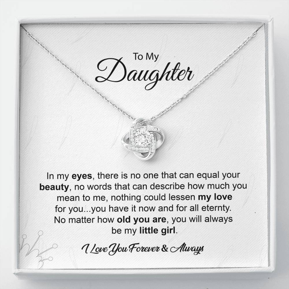 Daughter Necklace Gift from Mom with Love Knot Design