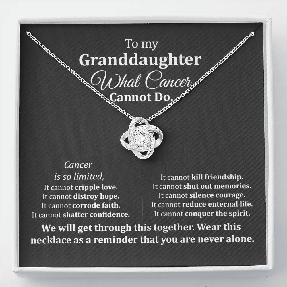 Granddaughter Cancer Support Necklace Gift Box