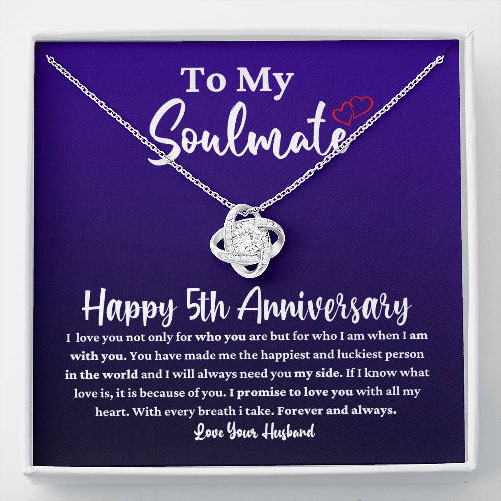 5th Anniversary Necklace for Soulmate From Husband