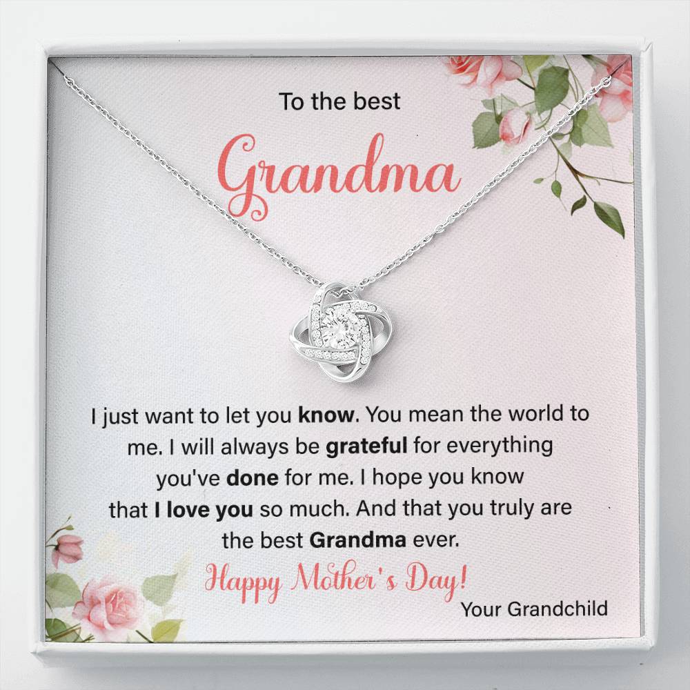 To The Best Grandma Grandmother Appreciation Necklace Love From Grandchild Gift Happy Mother’s Day For Her Sentimental Grandma Necklace Heartfelt Message For Old Lady Thank You Gift Gift For Special Person