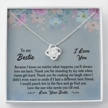 Best Friend Necklace Gift from Bestie with Heartfelt Message Card
