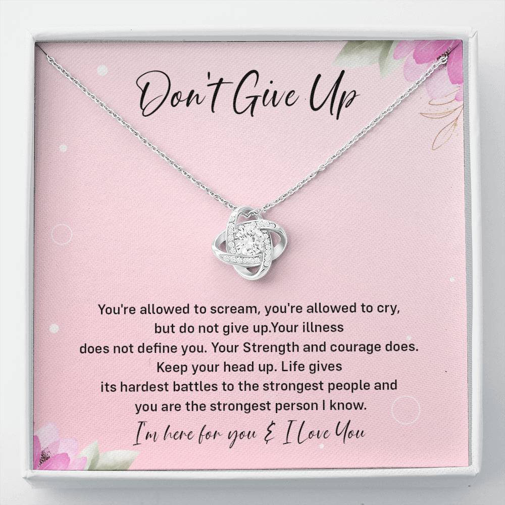 Don't Give Up Strength And Courage Necklace Don't Give Up Necklace Supportive Gift For Fighter You Are Strong Necklace Life's Battles Necklace Emotional Connection Necklace Love And Support Necklace Motivational Jewelry Breast Cancer Necklace For Soulmate