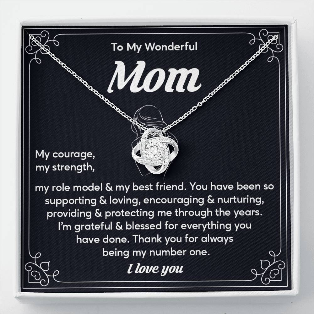 To My Wonderful Mom, Wonderful Mom Pendant Heartfelt Necklace For Her Sweet Pendant Thank You Gift For Support To My Best Friend Mom Jewelry Special Pendant For A Supportive Mom Sentimental Jewelry Thoughtful Necklace