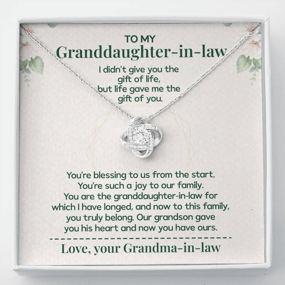 To My Granddaughter-in-law - Necklace Gift Family Is Made From Love, Not Genes Thank You For Making My Grandson Feel Complete Heartfelt Jewelry To Celebrate Our Family Bond Heartfelt Jewelry For Granddaughter-in-law Love And Family Necklace Gift