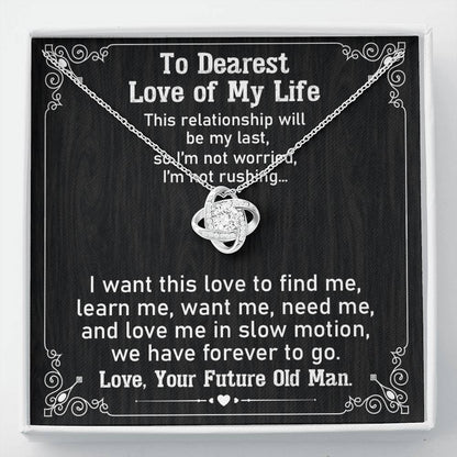 To My Love of My Life Necklace Gift With Message Card