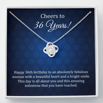 36th Birthday Necklace Gift for Her with Love Note