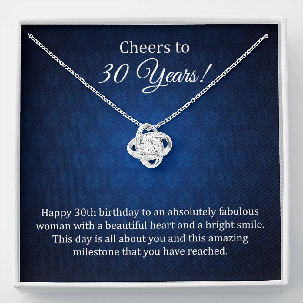 30th Birthday Necklace Gift for Her with Milestone Note