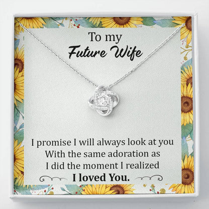 Future Wife Necklace Gift from Fiancé with Romantic Message Card