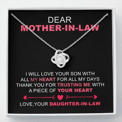 Mother-in-Law Necklace Gift from Daughter-in-Law with Heartfelt Message
