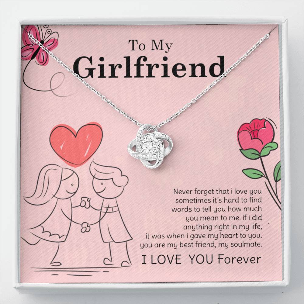 To My Girlfriend Necklace Gift – Cute Love Message