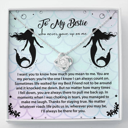 Best Friend Mermaid Necklace Gift with Long Message