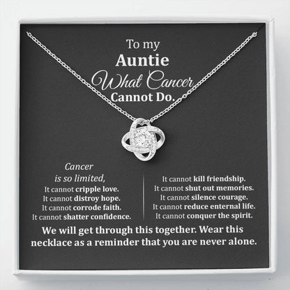 Auntie Cancer Support Necklace with Gift Note